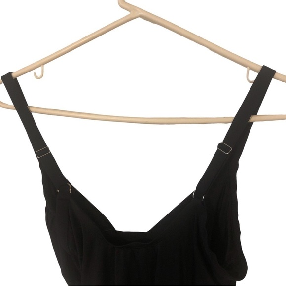 Jantzen Black Ruched Center Adj. Straps Plus Sized NWT One-piece Swimsuit Sz.16W - Picture 7 of 11